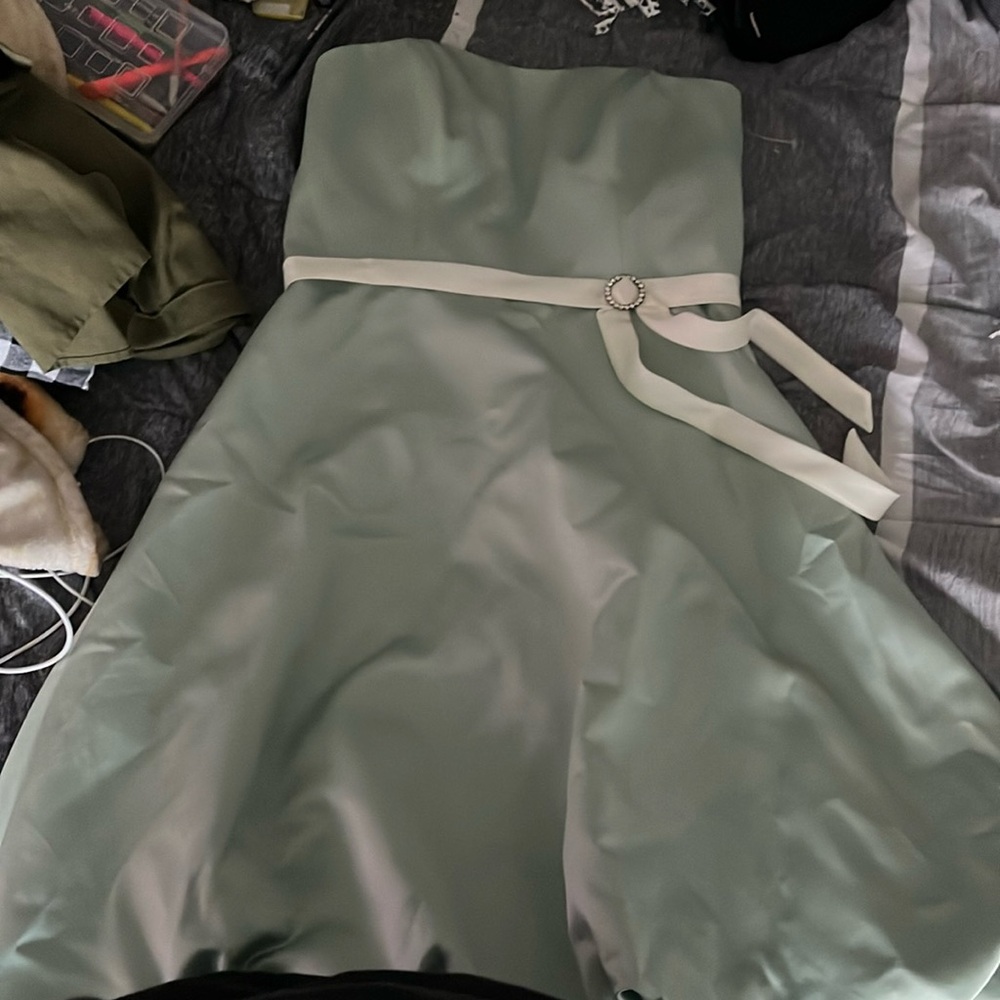mint green prom dress